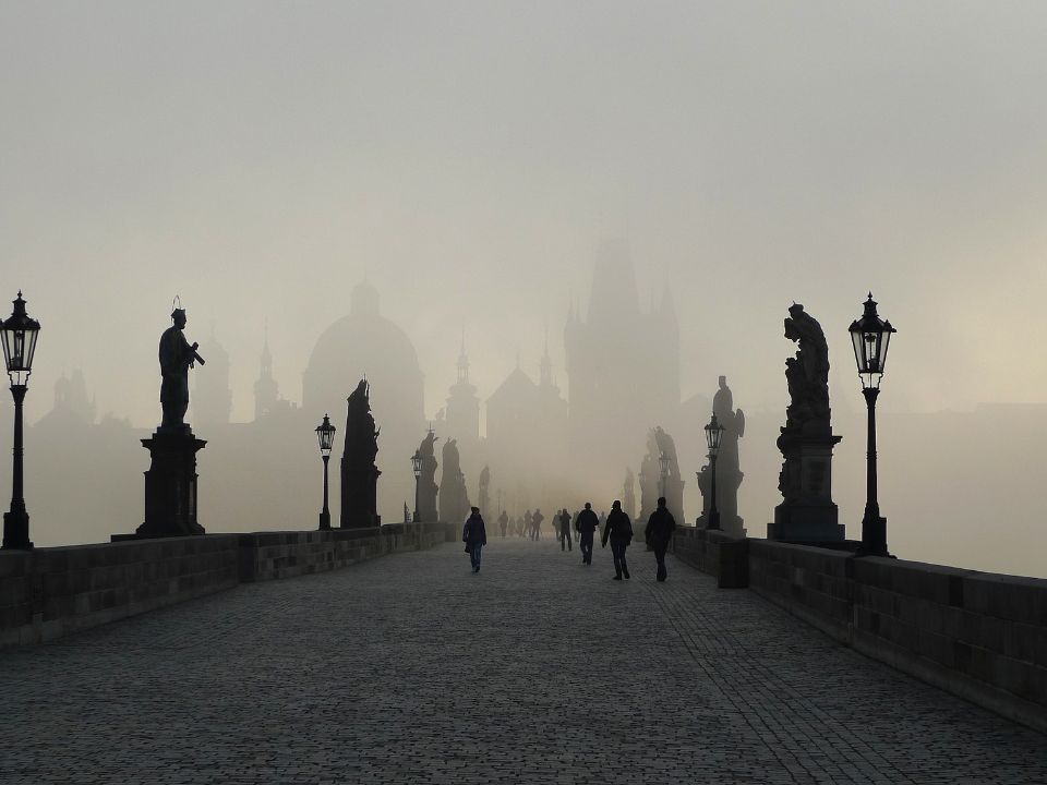 Charles Bridge in the mist